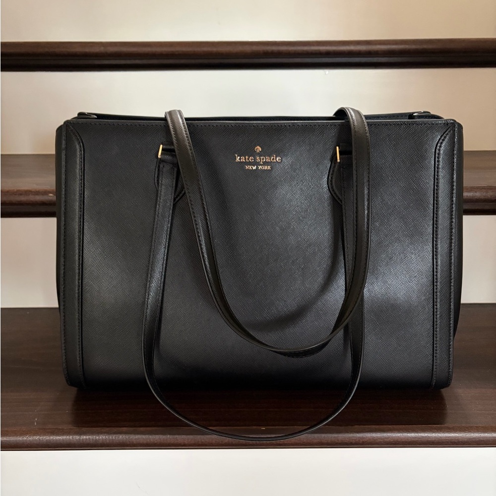 Kate Spade Black Tote with Gold Accents brand new never used